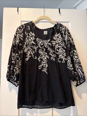 Anthropologie Edme and esyllte embroidered blouse